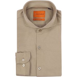 Suitable - Overhemd - Beige - Slim-Fit - Heren