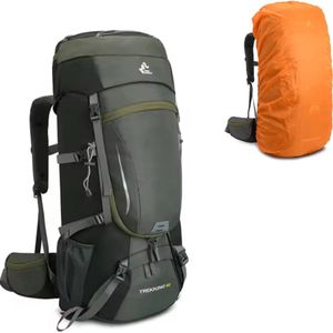 WoYoW®- Hiking Backpack 60L -Groen-Groot Capaciteitsontwerp – Waterdicht Nylon –77x28x22 cm – Backpacks – Reflecterende Strips – Inclusief Regenhoes- Rugzak – Bol.com