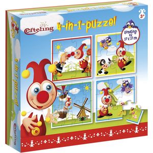 Jokie Efteling puzzel 4 in 1 educatief peuter speelgoed - kinderpuzzel 4x6x9x16 stukjes leren puzzelen, 3 jaar en ouder - Bambolino Toys