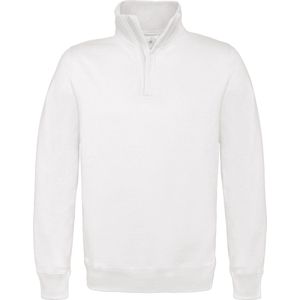 B&C Heren ID.004 1/4 Ritssweatshirt (Wit)