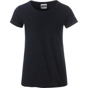 James and Nicholson Meisjes Basic T-Shirt (Zwart)