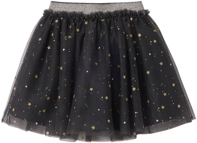 Rok meisjes - Antraciet - Sterrentule - Gevoerd - 100% Polyester