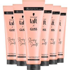 Taft - Sleeky Smooth - Straightening Cream - Haarstyling - Haarverzorging - Haarcrème - Steile Haartypes - Voordeelverpakking - 6 x 100ml