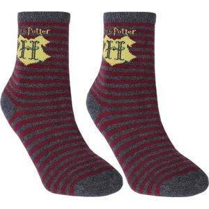 Grijs-bordeauxrode sokken - Harry Potter / 27-30
