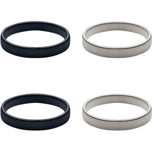 Purepeak Mouwophouders Set 4 Stuks - Zwart - Zilver - Dames - Heren - Elastisch