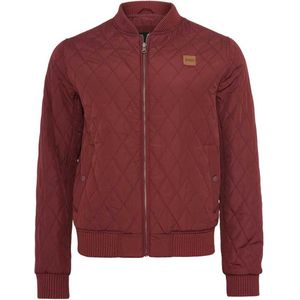 Urban Classics Diamond Quilt Nylon Jacket Burgundy Red