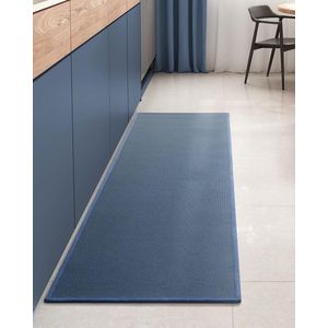 Keukentapijt, wasbaar, antislip, geweven keukenloper, absorberend, loper keuken, eenvoudig te reinigen, keukenmat voor keuken, eetkamer, waskeuken (blauw, 43 x 120 cm)