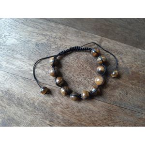 Ruben Robijn Tijgeroog shamballa armband 10 mm
