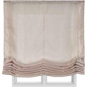 Storesdeco - Vouwgordijn effen zonder stokken, basis doorschijnend, Beige 90x175 cm