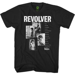 The Beatles - Revolver Tracklist Heren T-shirt - L - Zwart