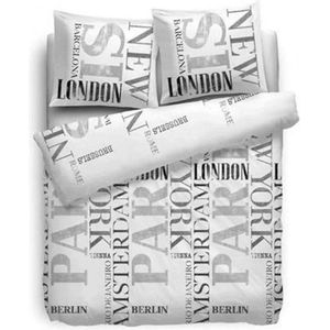 Face2Face dekbedovertrek Nolan Wit/Grijs 135x200cm + 80x80cm