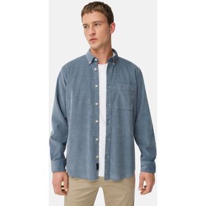 camel active fleXXXactive® overhemd met lange mouwen, button-downkraag en borstzakje - Maat menswear-S - Steenblauw