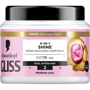 Gliss - Haarmasker - 4in-1 Hair Mask - Voor Zijdezacht en Glanzend Haar - 400 ml - 1 stuk