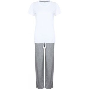 Towel City - Lange Damespyjama - Heather Grey - 100% Katoen - Pyjamapakket