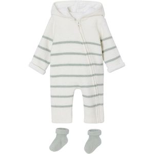 Babypakje - Saliegroen - 2-delig - Jumpsuit in Tricot met Sokken