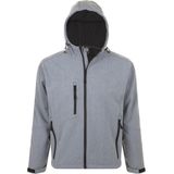 SOLS Heren Replay Hooded Soft Shell Jacket (ademend, winddicht en waterbestendig) (Grijze Mergel)