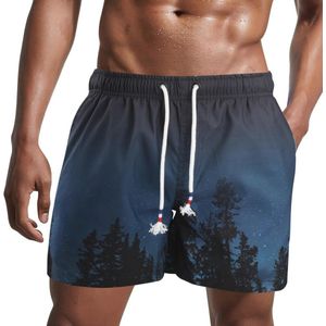 Korte herenzwembroek - Sneldrogende strandbroek en surfbroek met gaasvoering