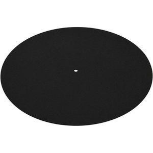 Allecto plus - Platenmat voor antistatische platenspeler - Zwart - Verbeter geluidskwaliteit met slipmat van wol - Bescherm platen