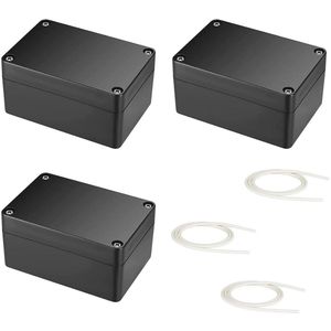 Waterproof IP66 Black Electronic Project Box Outdoor Junction Box Electrical Accessories Plastic Housing Pack of 3 100 x 68 x 50 mm