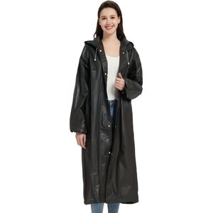 Regenjas — rain coat — waterdicht jas — poncho — zwart — EVA stof — een maat — S/M