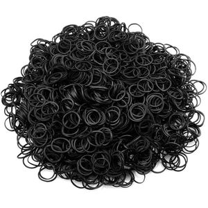 Zwarte mini-haarelastiekjes - set van 1000 - duurzaam en elastisch