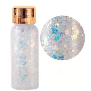 Holografische Chunky Glitter Gel - Wit - Haargel