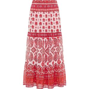 usha - FESTIVAL - A-lijn Rok - Pastelroze / Rood / Lichtrood - 7/8 Lengte