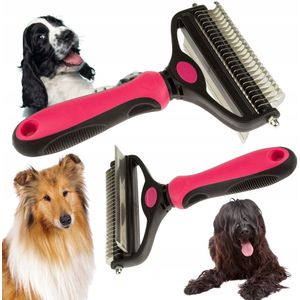 PREMIUM - Hondenverzorging - Dubbelzijdige Trimmer - Verwijdert Klitten - Verzorgt Onderwol
