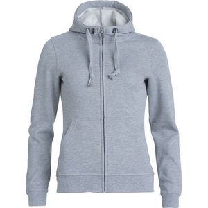Clique Basic hoody full zip ds Grijs Melange maat S