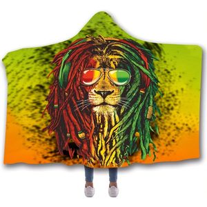 Hoodie Deken Met Mouwen - Onesie - Plaid - Fleece Blanket - Knuffeldeken - Dames - Heren - Kinderen - Leeuw - Kinderen