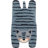 Nattiot - Blue Tiger Vloerkleed Kinderkamer & Babykamer - Tapijt 65 X 125 cm