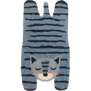 Nattiot - Blue Tiger Vloerkleed Kinderkamer & Babykamer - Tapijt 65 X 125 cm