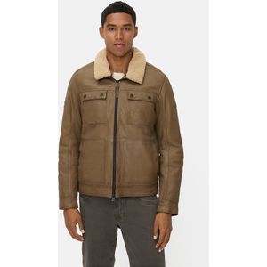 camel active Leren veldjas met borstzakken - Maat menswear-50 - Sepia bruin