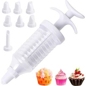 Cake Decorator Set - Dessertdecoratie Garneerspuit- Cupcake Glazuur Spuitmondjes Set - Icing Vulling Injector - met 8 Icing Spuitmondjes - Wit