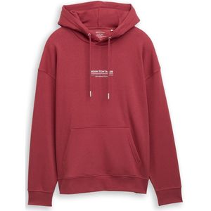 TOM TAILOR DENIM - Sweatshirt - Watermeloen Rood / Wit - Capuchon met Trekkoord