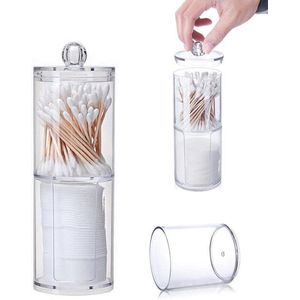 Organiseer je Badkamer met Deze 2 Lagen Wattenschijfjeshouder en Dispenser