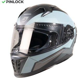 Motor Integraal Integraalhelm EROS NEOXYS Zwart Blauw Grijs XS van MOTOBLOUZ