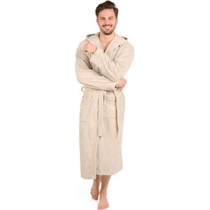 Blumtal Badjas Katoen - Katoenen Badjas - Zachte Badjas met Capuchon - 100% Katoen - Taupe - Maat XL
