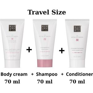 Rituals of Sakura - Trial Travel Set - Body Cream 70 ml + Conditioner 70 ml + Shampoo 70 ml