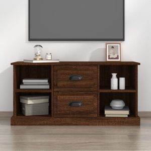 The Living Store TV-meubel Bruineiken 99.5 x 35.5 x 48 cm - Trendy en praktisch design - Duurzaam bewerkt hout - Voldoende opbergruimte - Stevig oppervlak