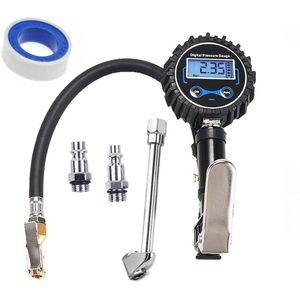 Digitale bandenspanningsmeter met LCD-scherm en snelkoppeling voor autobanden - 200 PSI