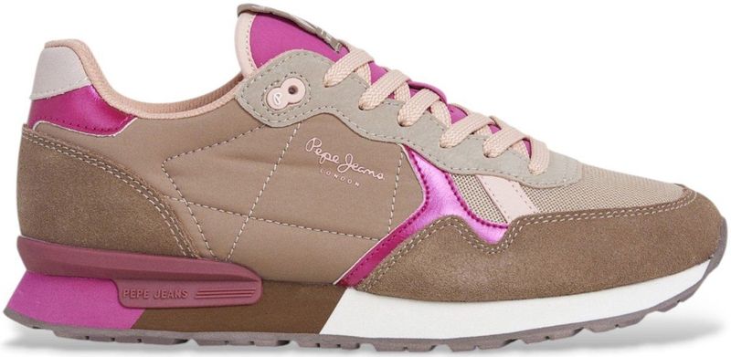 Pepe Jeans - PLS400003 Britt - Hardloopschoenen - Bruin - Plat - Veters