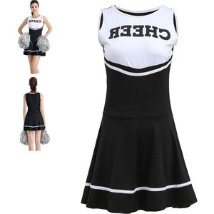 Gekke jurk cheerleading uniform zonder pompon zwart One Size