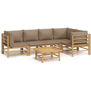 vidaXL-6-delige-Loungeset-met-kussens-bamboe-taupe