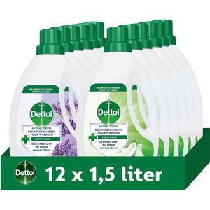 Dettol Antibacterieel Desinfectiemiddel voor wasgoed - Wastoevoeging - Sensitive & Lavendel 1,5L x 12 stuks - Voordeelverpakking