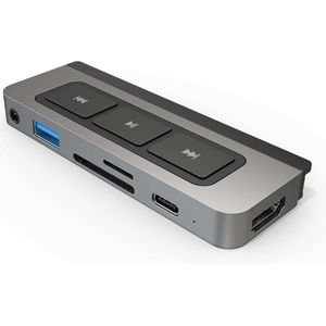 HyperDrive - USB-C 6-in-1 Hub - Zwart - Aluminium