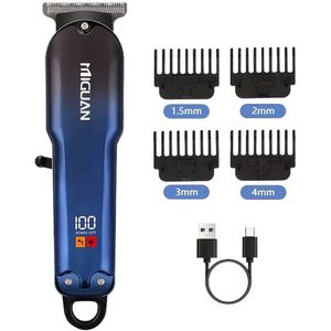 MIGUAN Digitale Tondeuse - Usb Oplaadbare Scheerapparaat voor Gezichtshaar, Hoofdhaar en Lichaamshaar - Digitale Batterij Indicator - Perfecte Lichaamshaar Verzorging - Kleur: Blauw -