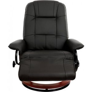 Relaxfauteuil - verstelbaar - met massage, verwarming en voetensteun - zwart
