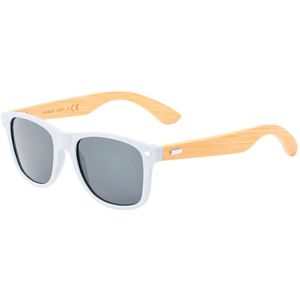 Classic zonnebril - Festival bril - Rave bril - Glasses - Duurzaam - Bamboe - Wit