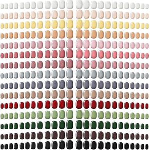 360 stuks kunstmatige valse nagels - vierkant design - glanzende pure kleur - nep nagel set - volledige cover vingernagels - gemiddelde lengte - DIY nagels voor vrouwen en meisjes